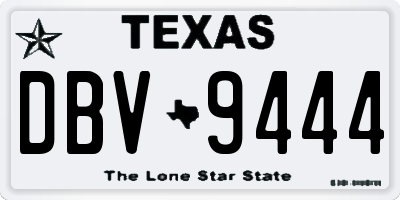 TX license plate DBV9444