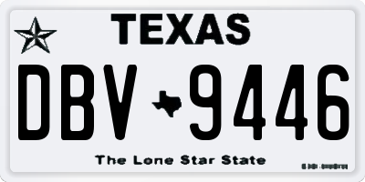 TX license plate DBV9446