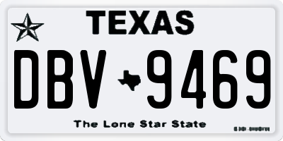 TX license plate DBV9469