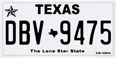 TX license plate DBV9475