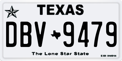 TX license plate DBV9479