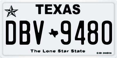 TX license plate DBV9480