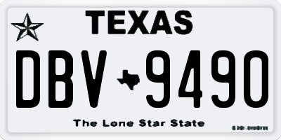TX license plate DBV9490