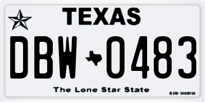 TX license plate DBW0483