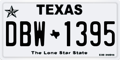 TX license plate DBW1395