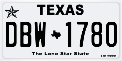 TX license plate DBW1780