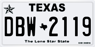 TX license plate DBW2119