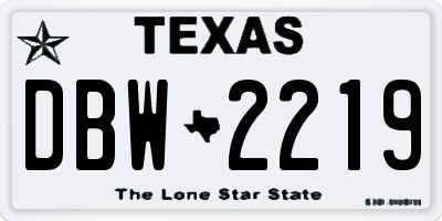 TX license plate DBW2219