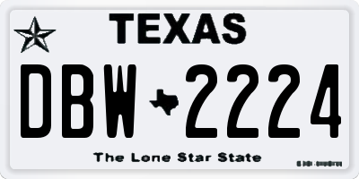 TX license plate DBW2224