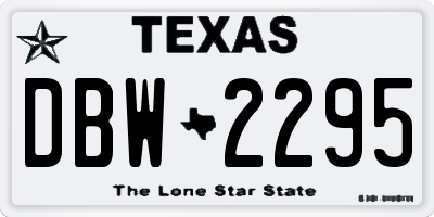 TX license plate DBW2295