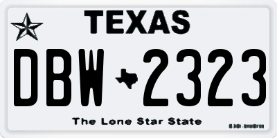 TX license plate DBW2323