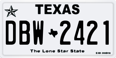 TX license plate DBW2421