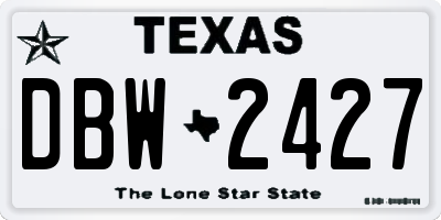 TX license plate DBW2427