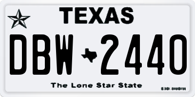 TX license plate DBW2440
