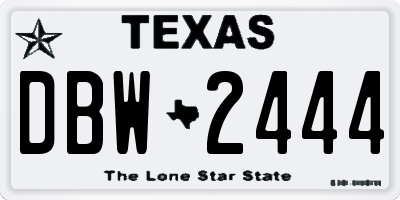 TX license plate DBW2444