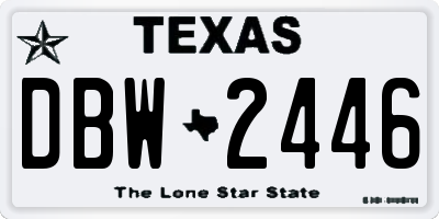 TX license plate DBW2446