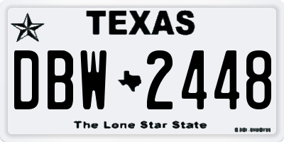 TX license plate DBW2448