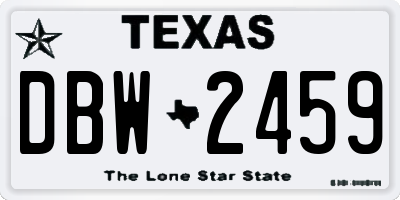 TX license plate DBW2459