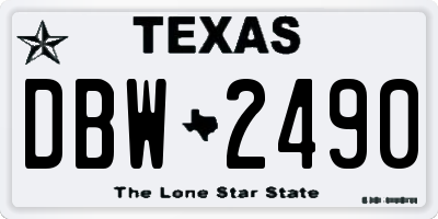 TX license plate DBW2490