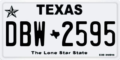 TX license plate DBW2595