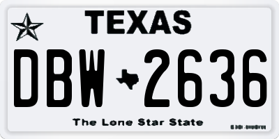 TX license plate DBW2636