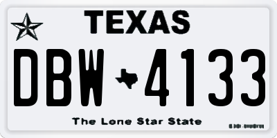 TX license plate DBW4133