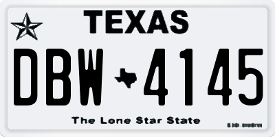 TX license plate DBW4145