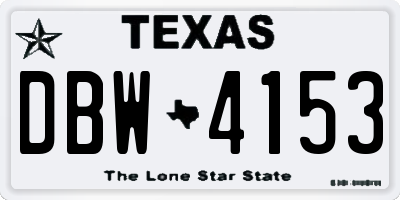TX license plate DBW4153