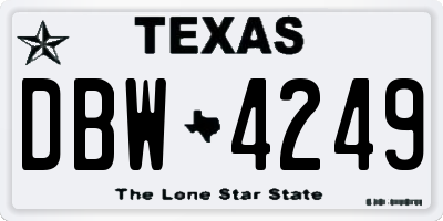 TX license plate DBW4249