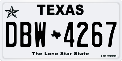 TX license plate DBW4267