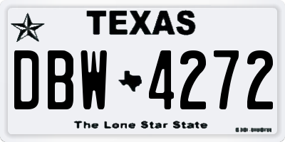 TX license plate DBW4272