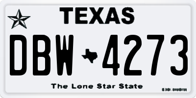 TX license plate DBW4273