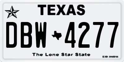 TX license plate DBW4277
