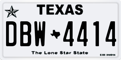 TX license plate DBW4414
