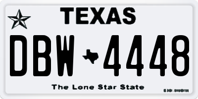 TX license plate DBW4448