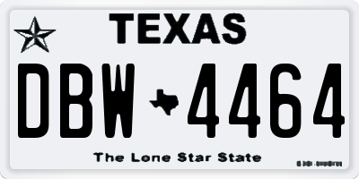 TX license plate DBW4464