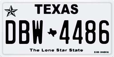 TX license plate DBW4486