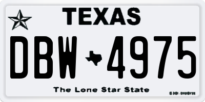 TX license plate DBW4975