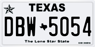 TX license plate DBW5054