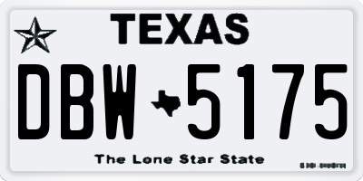 TX license plate DBW5175
