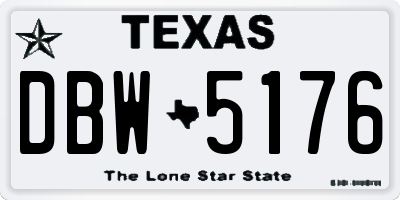 TX license plate DBW5176