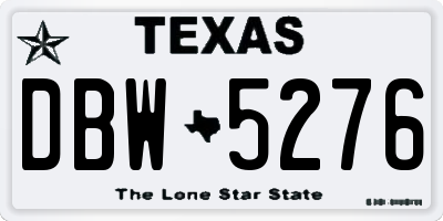 TX license plate DBW5276