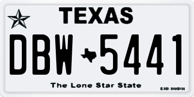 TX license plate DBW5441