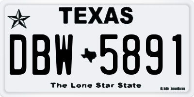 TX license plate DBW5891