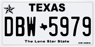 TX license plate DBW5979