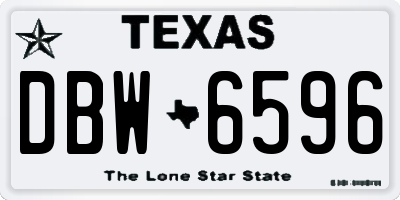 TX license plate DBW6596