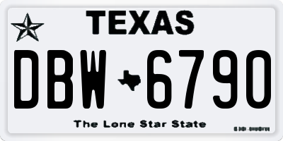 TX license plate DBW6790