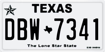 TX license plate DBW7341