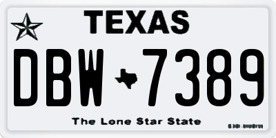 TX license plate DBW7389