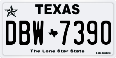 TX license plate DBW7390